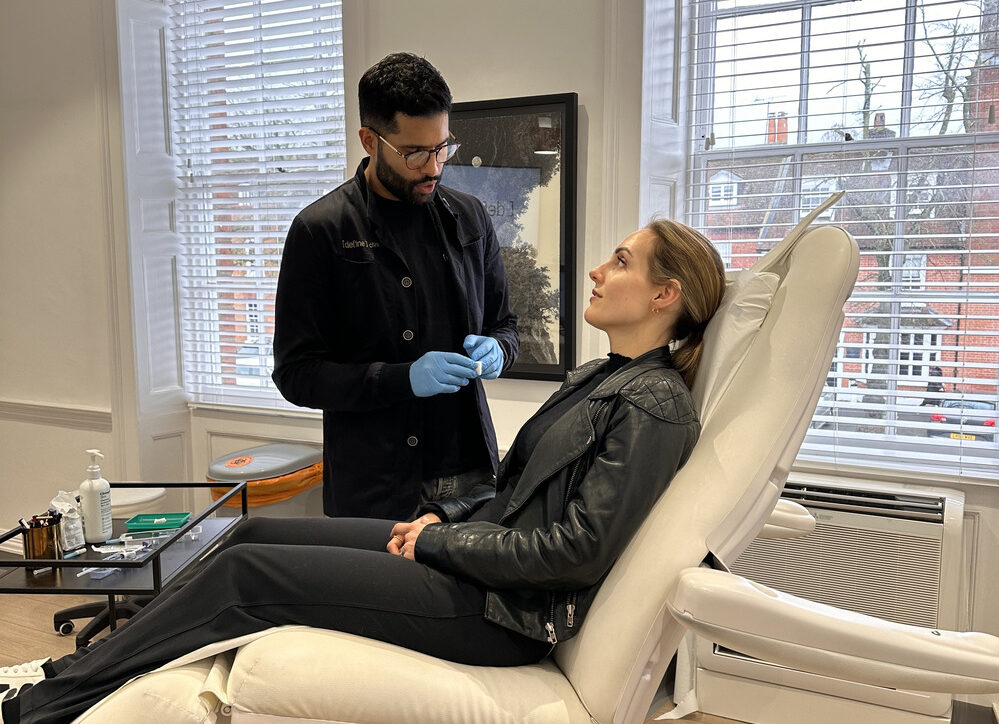 Dr Benji Dhillon with patient for dermal fillers at Define Clinic Mayfair