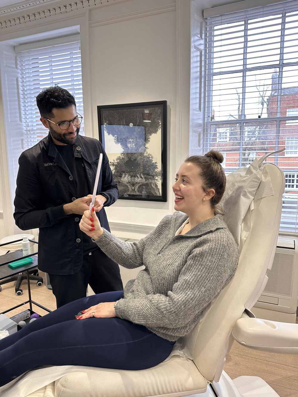 Thread lift results with happy patient and Dr Benji